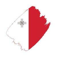Malta flag in a flat grunge design background vector