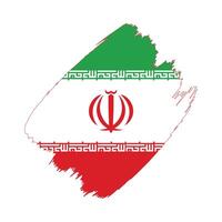 Iran flag in a flat grunge design background vector