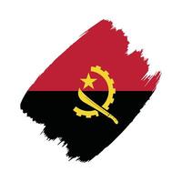 Angola flag in a flat grunge design background vector