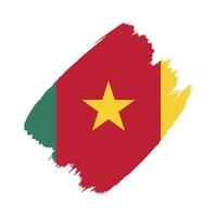 Cameroon flag in a flat grunge design background vector