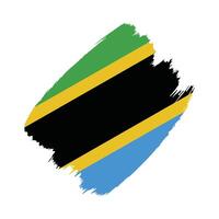 Tanzania flag in a flat grunge design background vector