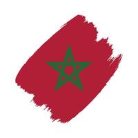Morocco flag in a flat grunge design background vector