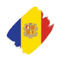 Andorra flag in a flat grunge design background vector