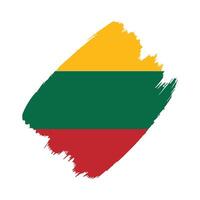 Lithuania flag in a flat grunge design background vector