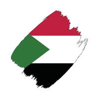 Sudan flag in a flat grunge design background vector