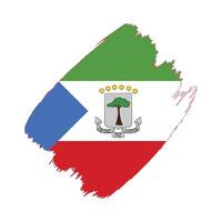 Equatorial Guinea flag in a flat grunge design background vector