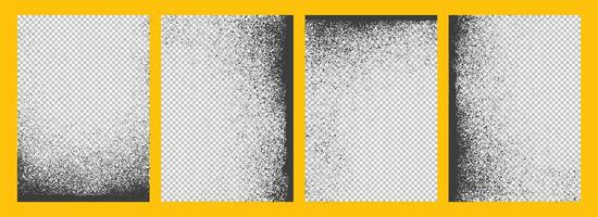 Set of black Grunge art style texture background vector