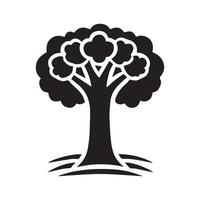 A simple, elegant black and white graphic of a stylized tree. vector
