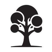 A simple, elegant, black and white stylized tree graphic within a circle. vector