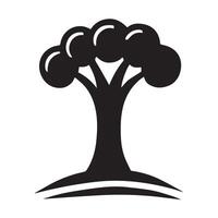 black and white silhouette of a tree, perfect for representing nature, growth, or environmental concepts. vector