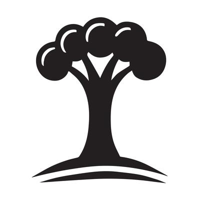 black and white silhouette of a tree, perfect for representing nature, growth, or environmental concepts.