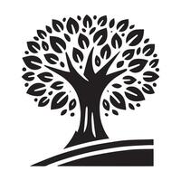 Elegant Black and White Stylized Tree Graphic vector