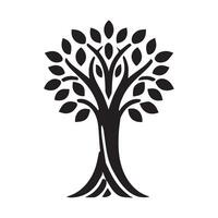 A stylized, black and white tree of life graphic, set within a circle. vector