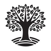 A stylized, ornate silhouette of a tree, perfect for logos, emblems, or graphic design elements. vector