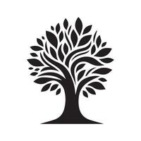Simple, stylized silhouette of a tree, perfect for logo design, nature-themed illustrations, or environmental projects. vector