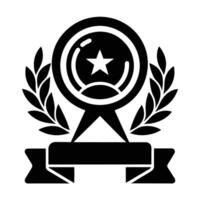 A simple, graphic of an award ribbon with a star, perfect for representing achievement, recognition, or quality. vector
