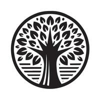 A simple, stylized silhouette of a tree, perfect for logos, icons, or graphic design elements. vector