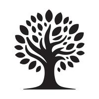 A simple, symmetrical silhouette of a tree, perfect for logos, branding, or graphic design projects. vector
