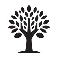 A simple, elegant, and stylized silhouette of a tree. vector