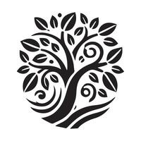 silhouette of a tree against a white background. vector