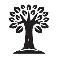 A stylized, black and white silhouette of a tree, perfect for logos, prints, or any design project needing a simple, impactful image of nature. vector