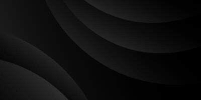Dark black background abstract 3D geometric with wave effect decoration vector