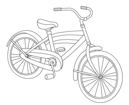 contour line of a bicycle with a frame. Bicycle icon . vector