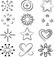 Doodle sparkle set,Perfect sparkle for backgrounds, highlights, frames, and decorative elements vector