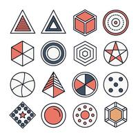 Elements For Designs Geometric Colorful Shapes Style vector