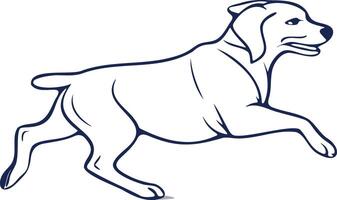 Minimalist Line Art Illustration of a Playful Running Dog in Motion Elegant Black and White Pet Sketch Modern Abstract Animal Drawing for Design and Branding vector