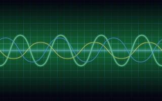 Waveform Seamless Green Background Illustration With Text Space. Horizontally Repeatable. vector