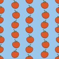 A Pattern with red cherry tomatoes on a white background. Vegetable bright rutter with tomatoes, hand drawn illustration vector
