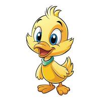 Little duck with happy face vector