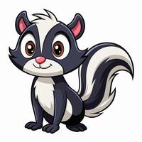 Hand drawn cartoon skunk illustration vector