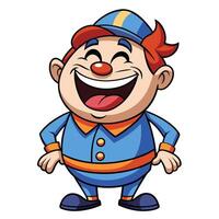 Funny boy cartoon character wearing cap on white background vector