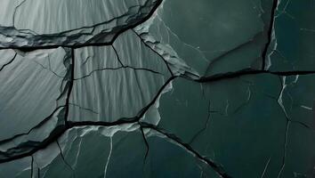 Cracked Dark Rock Surface Texture, Natural Stone Fractures, Abstract Geological Background, Broken Earth Pattern, Rough Slate Close Up, Earthquake Effect, Rugged Terrain, Geological Erosion photo