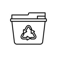 Residential waste collection linear icon. rubbish bin. ecology Customizable thin line illustration. Contour symbol. design isolated outline drawing. Editable stroke vector