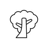line icon design A tree is displayed in a white background. Trees are a symbol of life and growth. The image is intended to evoke feelings of hope and renewal. editable white background. vector