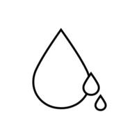 line icon design Water drops falling from the sky. The drop is surrounded by a circle of water on an editable white background. vector