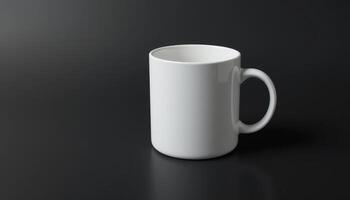 A Simple White Mug on a Dark Background, Minimalist Product Photography for Branding and Design Projects photo