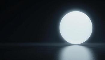 Glowing Orb in Dark Enigma. A Study in Light and Shadow Minimalist Abstract Photography photo