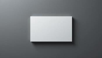 Blank White Canvas on Gray Background Minimalist Mockup Design for Artwork Presentation photo