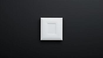 White Square Frame on Dark Background A Minimalist Mockup for Design Presentation photo