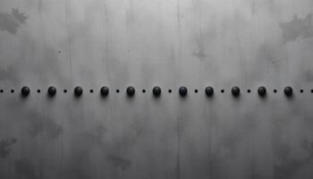 Abstract Minimalist Grey Metal Surface with Regularly Spaced Black Spheres photo