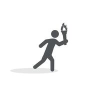 illustration of a flat design of a torchbearer runner. vector