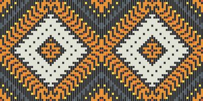 Repeating Pattern Seamless Abstract Geometric Patternfolk Embroidery, Aztec Geometric Ornament Print. Design for Carpet, Wallpaper, Clothing, Wrapping, Fabric vector