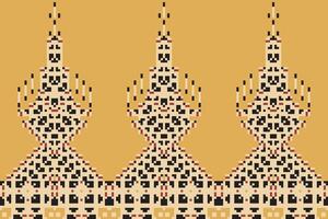 Classic Ikat Kurti Patternfolk Embroidery, Aztec Geometric Ornament Print. Design for Carpet, Wallpaper, Clothing, Wrapping, Fabric vector