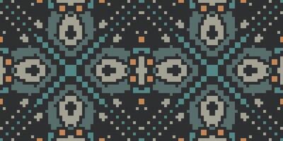 Abstract Ethnic Ikat Print Patternfolk Embroidery, Aztec Geometric Ornament Print. Design for Carpet, Wallpaper, Clothing, Wrapping, Fabric vector
