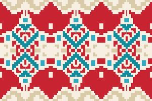 Aztec Pixel Abstract Geometric Pattern Wallpaperfolk Embroidery, Aztec Geometric Ornament Print. Design for Carpet, Wallpaper, Clothing, Wrapping, Fabric vector