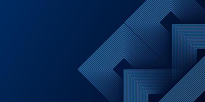 Dark blue square line abstract background Shiny blue square geometric lines with future technology concept. vector